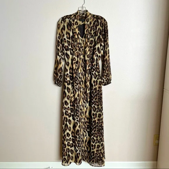 Leopard print Banana Republic maxi party dress XS maternity friendly
